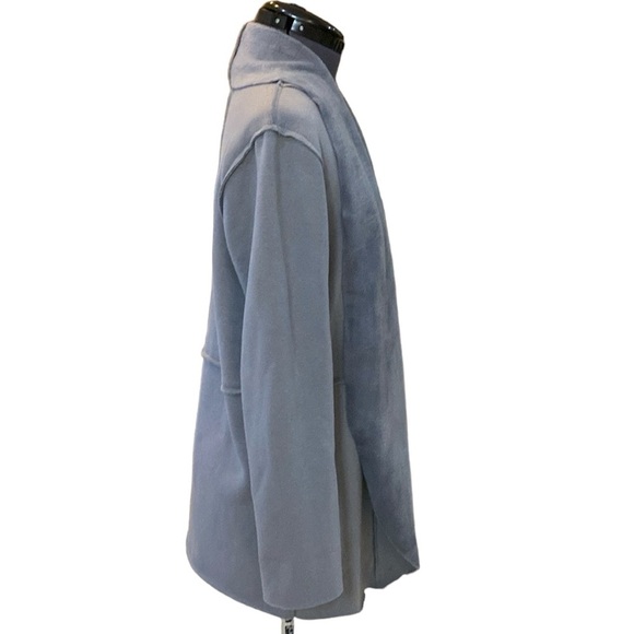 Chicos Womens Gray Sheering Exposed Stitch Open SoftCardigan Sz 1(8/10) Imported - Picture 6 of 11